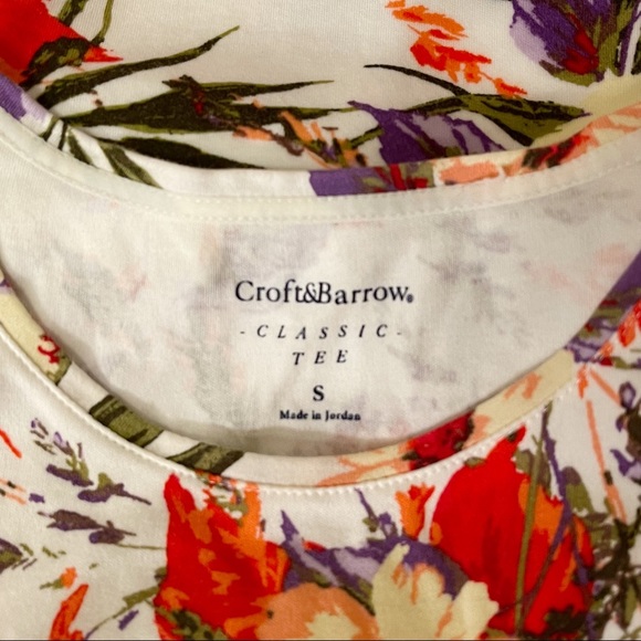 Floral Print Short Sleeve Cotton Top - Picture 6 of 6